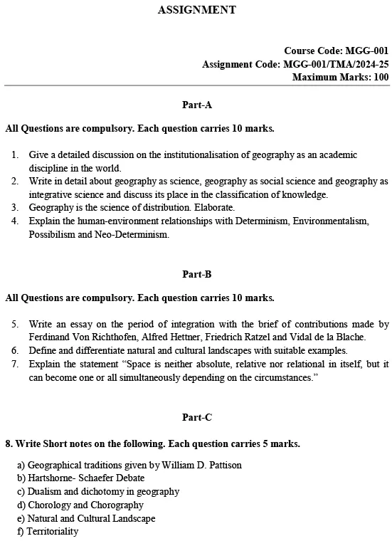 MGG-01 -  Introduction to Geograhic Thought-July 2024 - January 2025