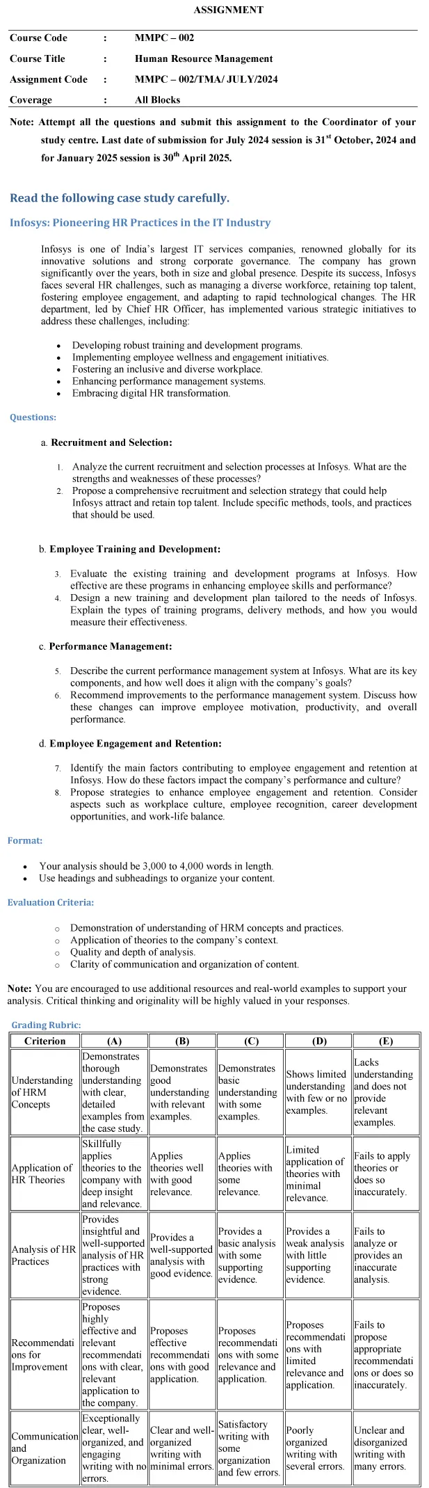 MMPC-02 - Human Resources Management-July 2024 - January 2025