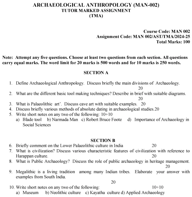 MAN-02 - Archaeological Anthropology-July 2024 - January 2025