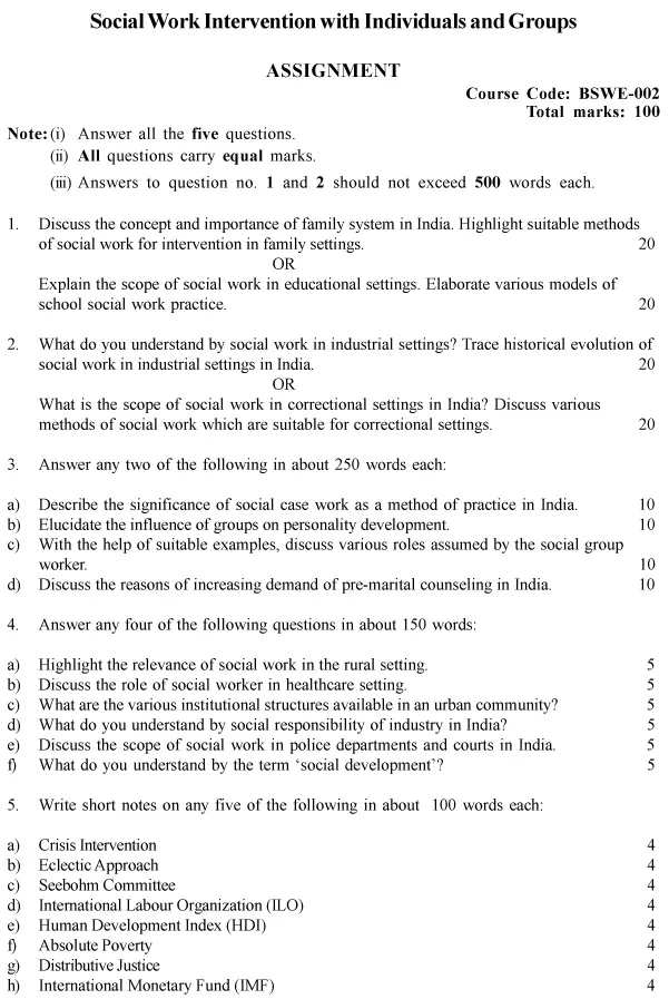 BSWE-02 - Social Work Intervention With Individuals and Groups-July 2024 - January 2025