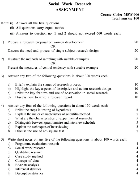 MSW-06 - Social Work Research-July 2024 - January 2025