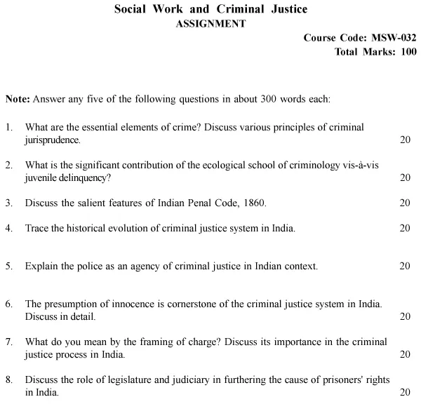 MSW-32 - Social Work and Criminal Justice-July 2024 - January 2025