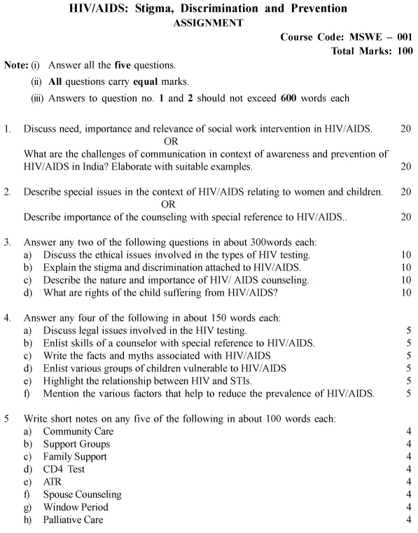 MSWE-01 - HIV/AIDS: Stigma, Discrimination and Prevention-July 2024 - January 2025