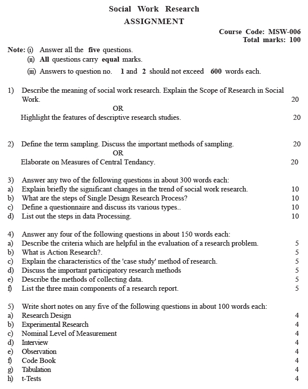 MSW-06 - Social Work Research-July 2023 - January 2024