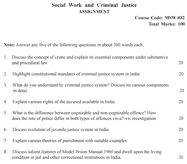 MSW-32 - Social Work and Criminal Justice-July 2023 - January 2024