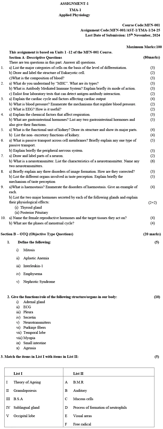 MFN-01 - Applied Physiology-July 2024 - January 2025