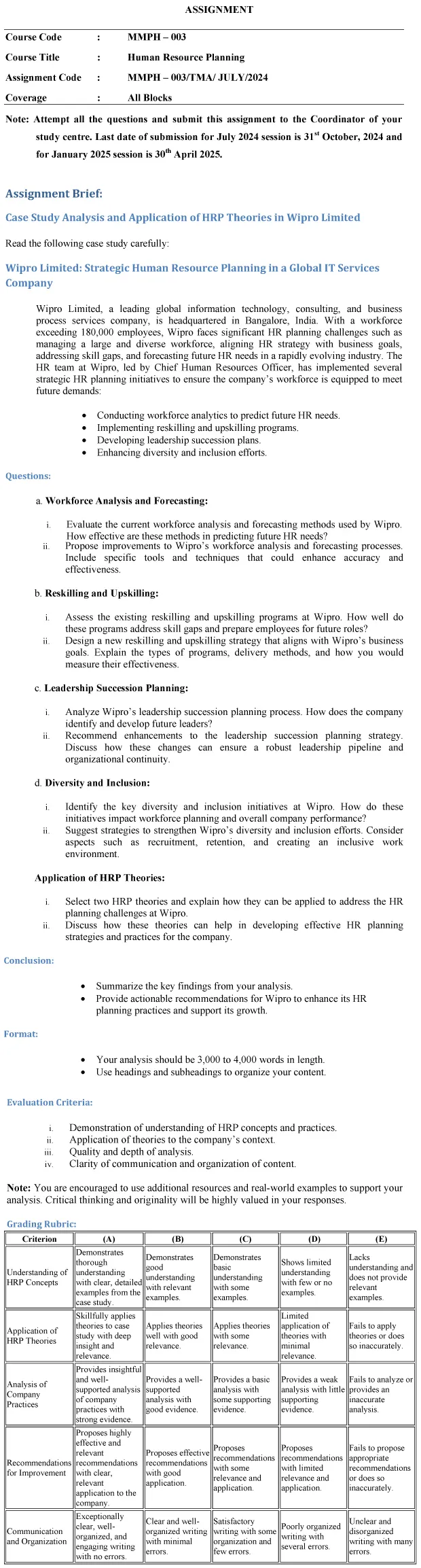 MMPH-03 - Human Resource Planning-July 2024 - January 2025