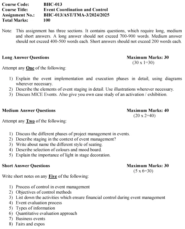 BHC-13 - Event Coordination and Control -July 2024 - January 2025