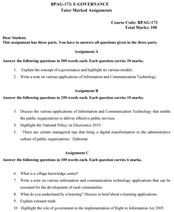 BPAG-173 - E-Governance-July 2024 - January 2025