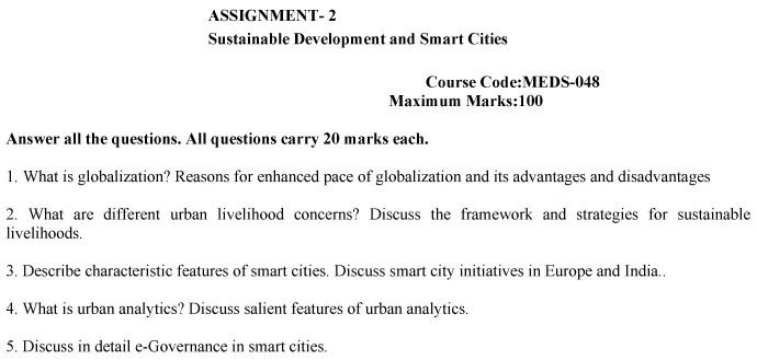 MEDS-48 - Sustainable Development and Smart Cities-July 2024 - January 2025