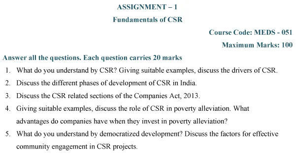 MEDS-51 - Fundamentals of CSR-July 2024 - January 2025