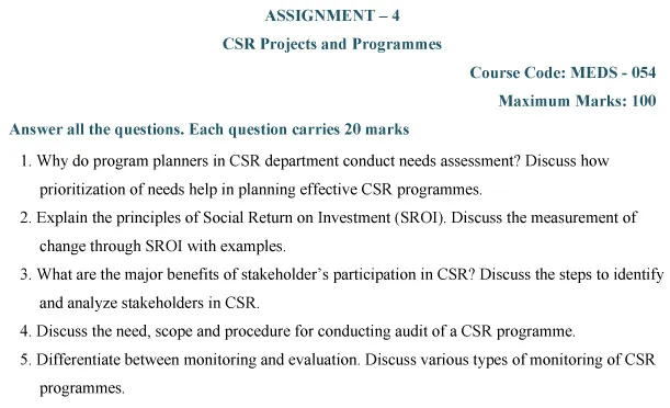 MEDS-54 - CSR Projects and Programmes-July 2024 - January 2025