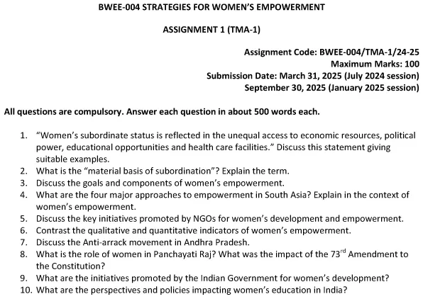 BWEE-04 - Strategies for Women’s Empowerment-July 2024 - January 2025