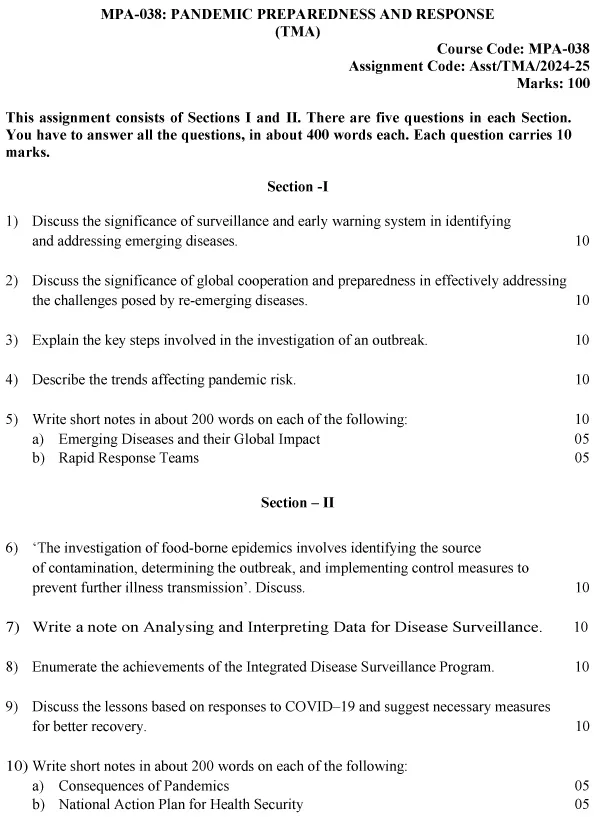 MPA-38 - Pandemic Preparedness and Response-July 2024 - January 2025