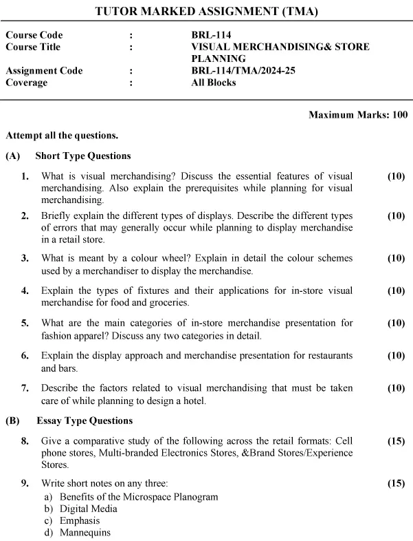 BRL-114 - Visual Merchandising and Store Planning-July 2024 - June 2025