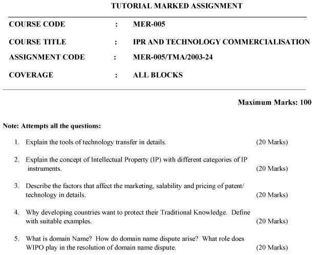 MER-05 - IPR & Technology Commercialization-July 2023 - January 2024