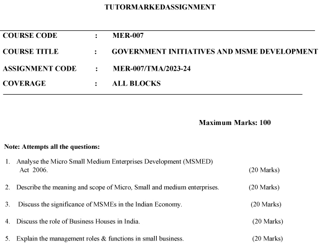 MER-07 - Government Initiatives & MSME Development-July 2023 - January 2024