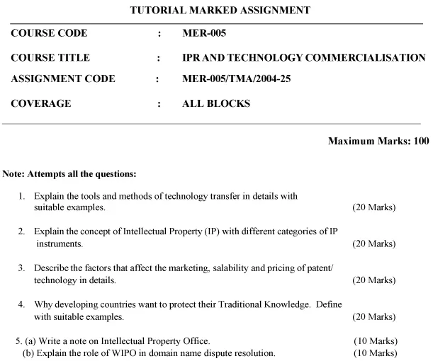 MER-05 - IPR & Technology Commercialization-July 2024 - January 2025