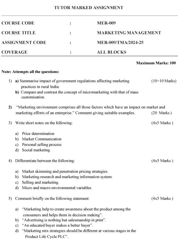 MER-09 - Marketing Management-July 2024 - January 2025