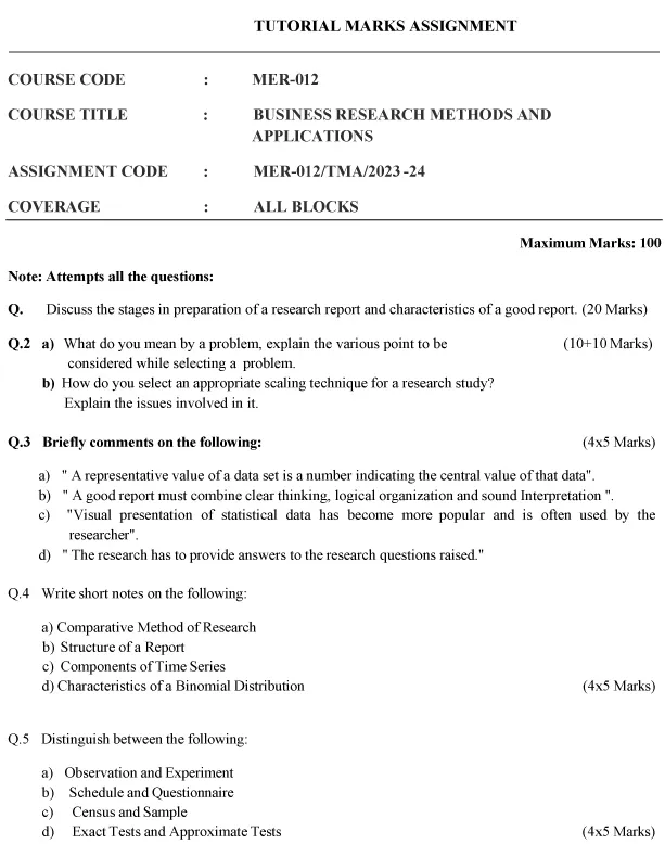 MER-12 - Business Research Methods & Applications-July 2024 - January 2025