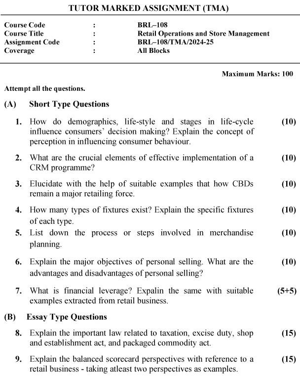 BRL-108 - Retail Operations and Store Management-July 2024 - June 2025