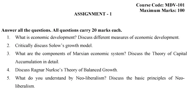 MDV-101 - Introduction to Development and Development Theories-July 2024 - January 2025