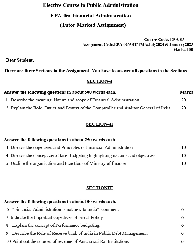 EPA-05 - Financial Administration-July 2024 - January 2025