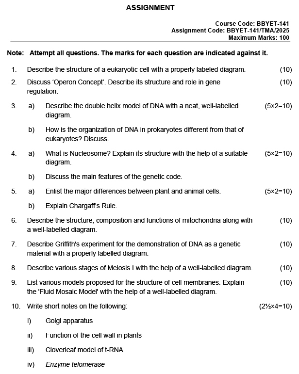 BBYET-141 - Cell and Molecular Biology-January 2025 - December 2025