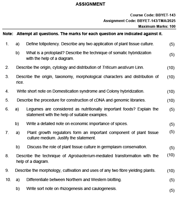 BBYET-143 - Economic Botany and Plant Biotechnology-January 2025 - December 2025