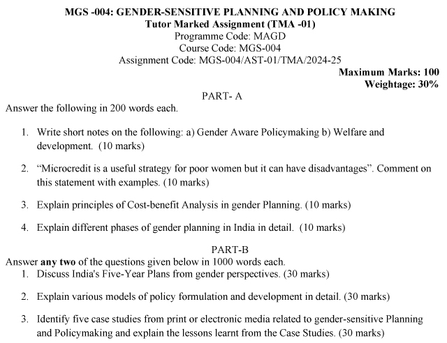 MGS-04 - Gender-Sensitive Planning and Policy Making -July 2024 - January 2025