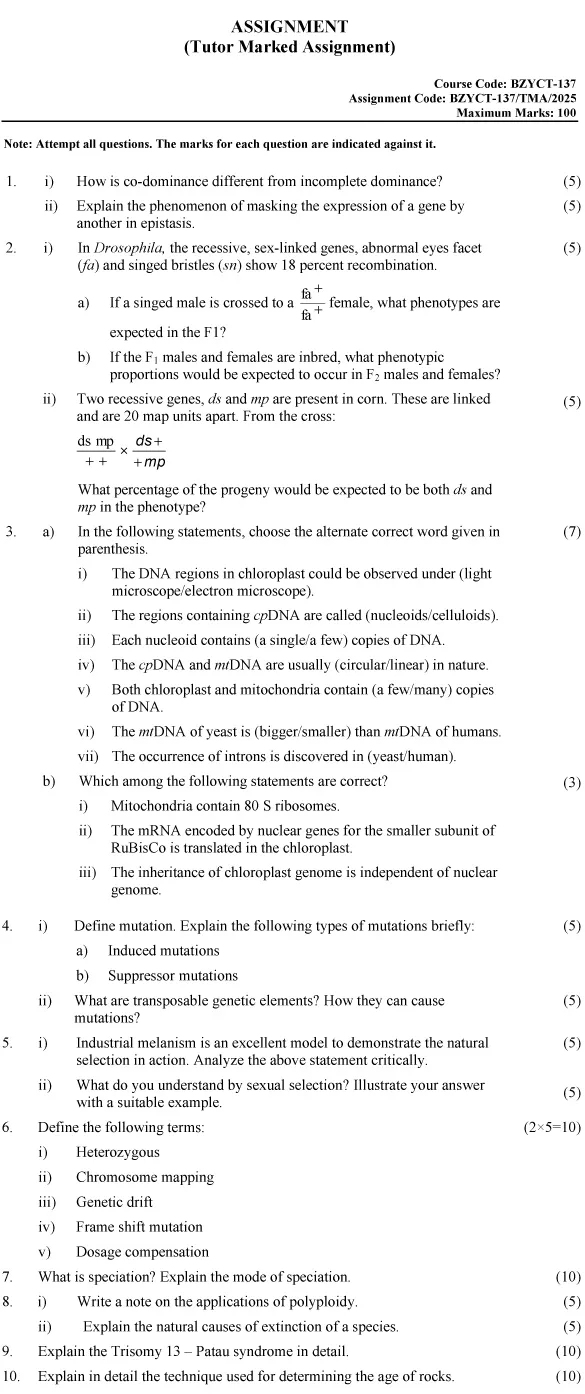 BZYCT-137 - Genetics and Evolutionary Biology-January 2025 - December 2025