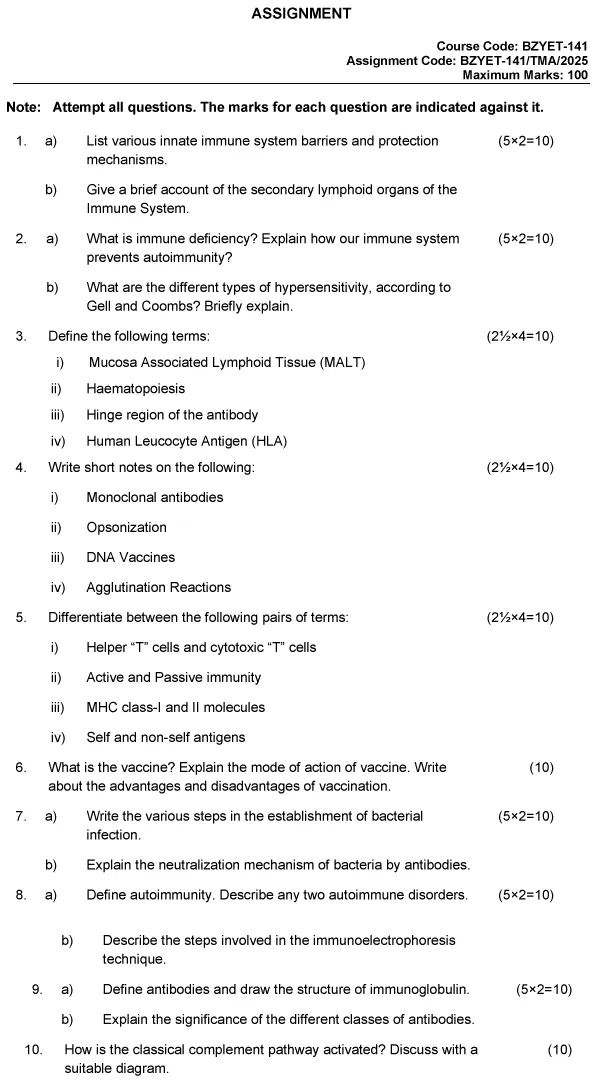 BZYET-141 - Immunology-January 2025 - December 2025