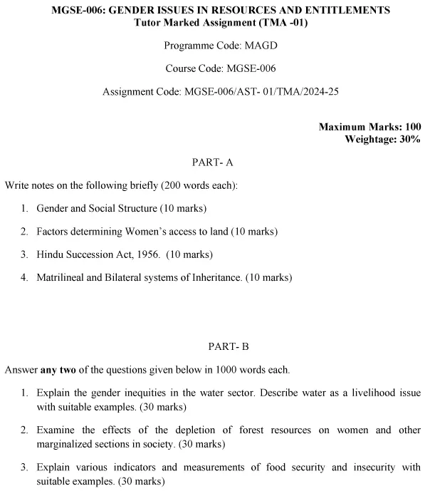 MGSE-06 - Gender, Resources and Entitlements-July 2024 - January 2025