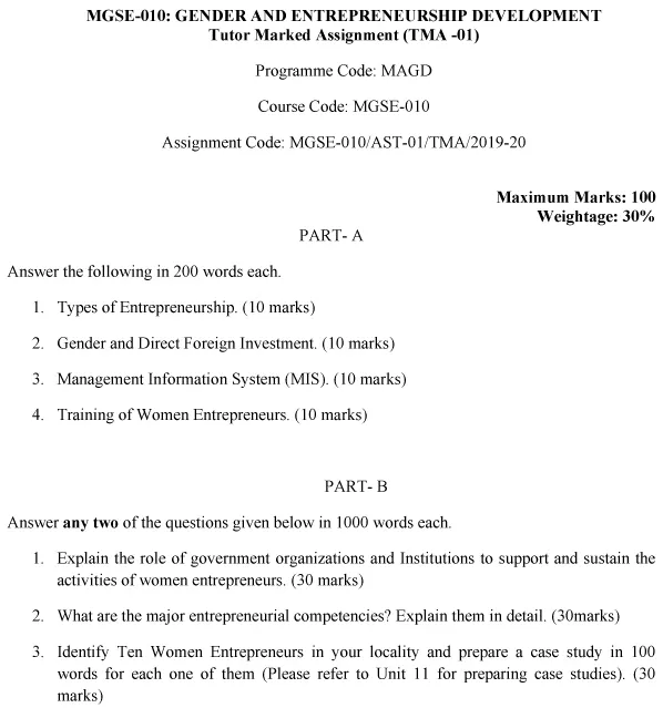 MGSE-10 - Gender and Entrepreneurship Development -July 2024 - January 2025