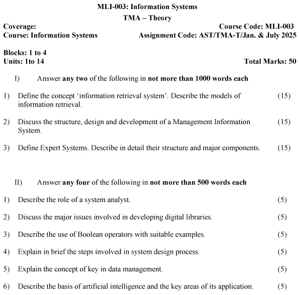 MLI-3 - Information Systems-January 2025 - July 2025