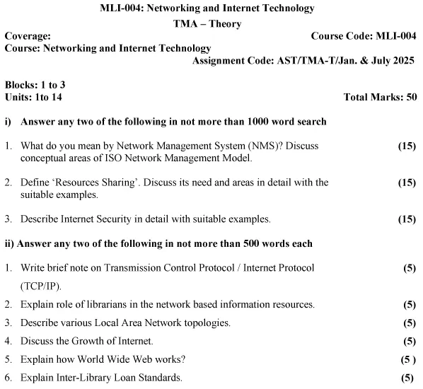 MLI-4 - Networking and Internet Technology-January 2025 - July 2025