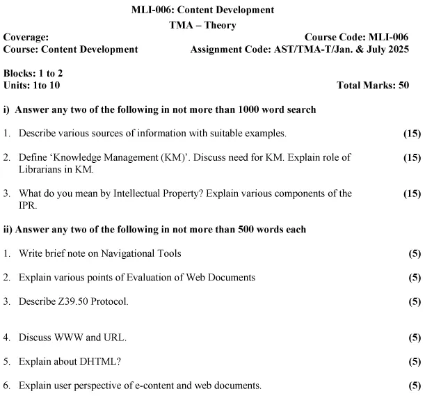 MLI-6 - Content Development-January 2025 - July 2025