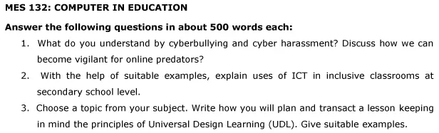 MES-132 - Computer in Education-January 2025- July 2025