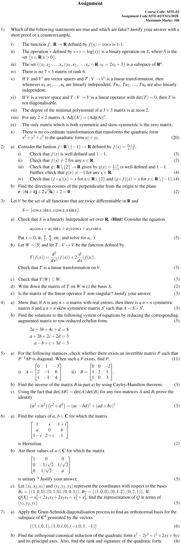 MTE-02 - Linear Algebra-January 2025 - December 2025