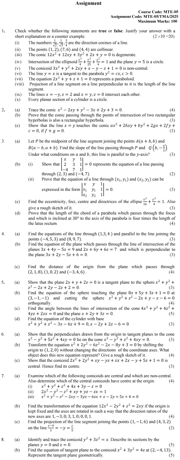 MTE-05 - Analytical Geometry-January 2025 - December 2025