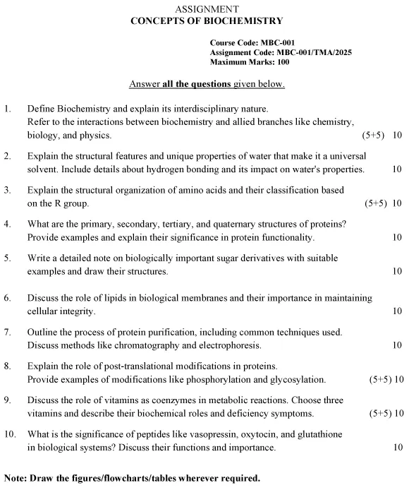 MBC-01 - Concepts of Biochemistry (Core)-January 2025 - December 2025