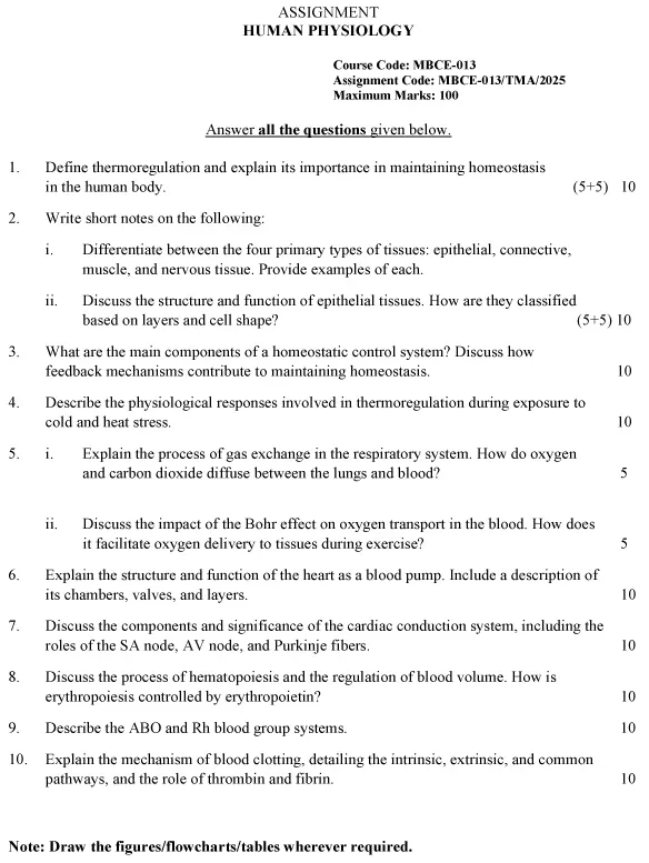 MBCE-13 - Human Physiology-January 2025 - December 2025