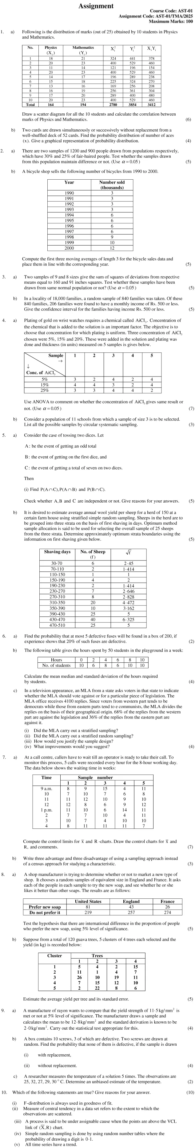 AST-01 - Statistical techniques-January 2025 - December 2025