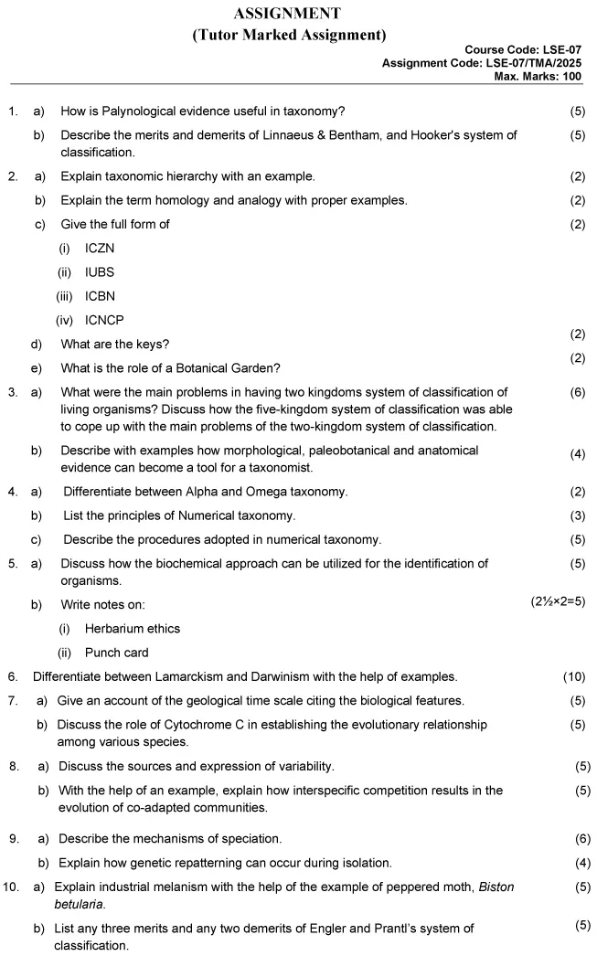 LSE-07 - Taxonomy and Evolution-January 2025 - December 2025