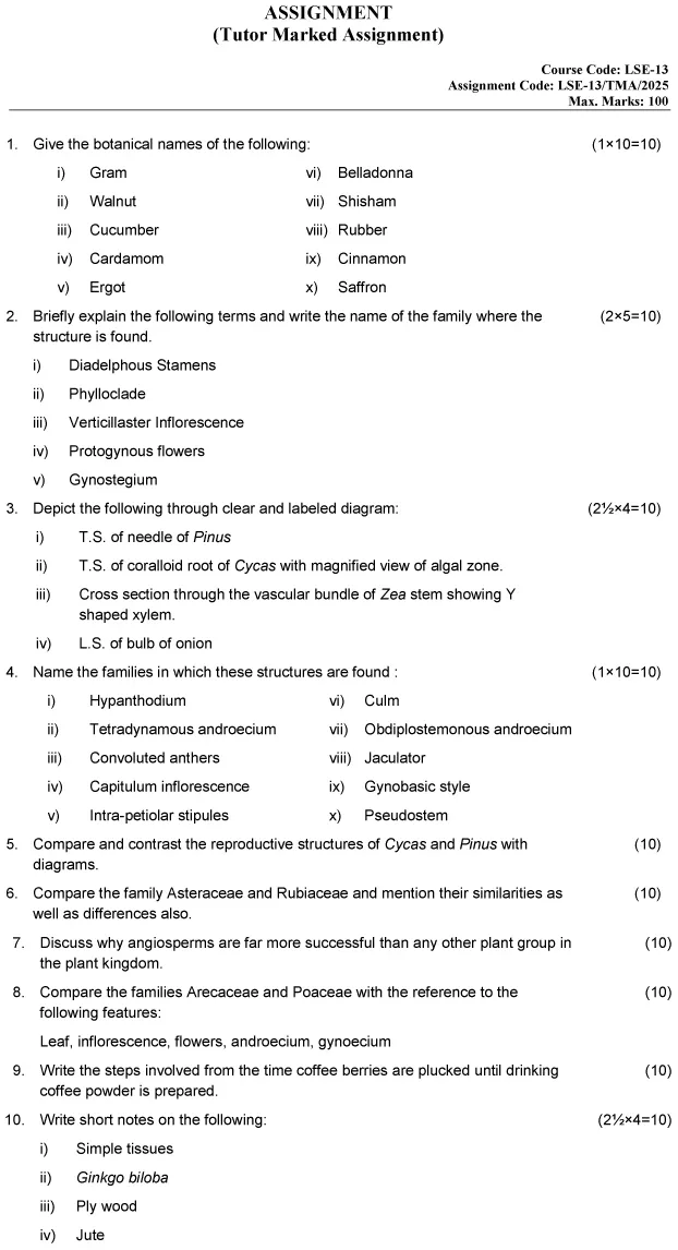 LSE-13 - Plant Diversity-II-January 2025 - December 2025