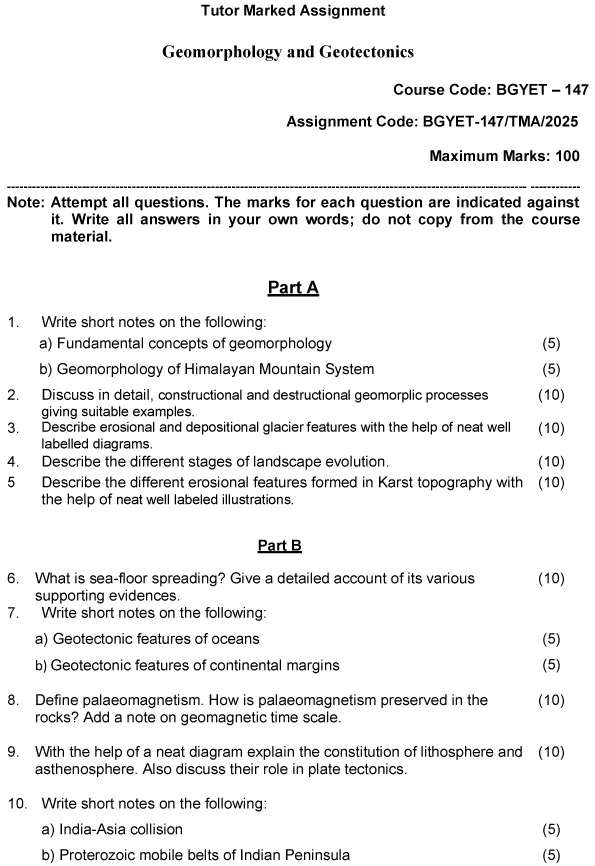 BGYET-147 - Geomorphology and Geotectonics-January 2025 - December 2025