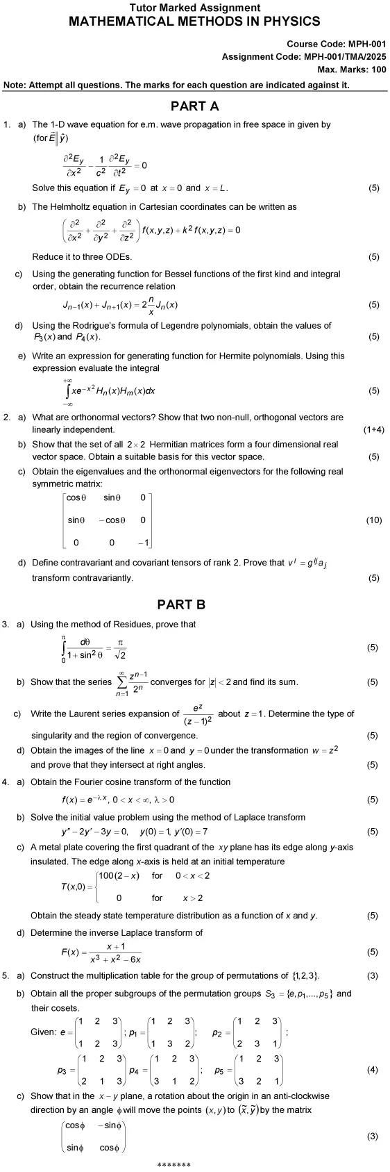 MPH-01 - Mathematical Methods in Physics-January 2025 - December 2025