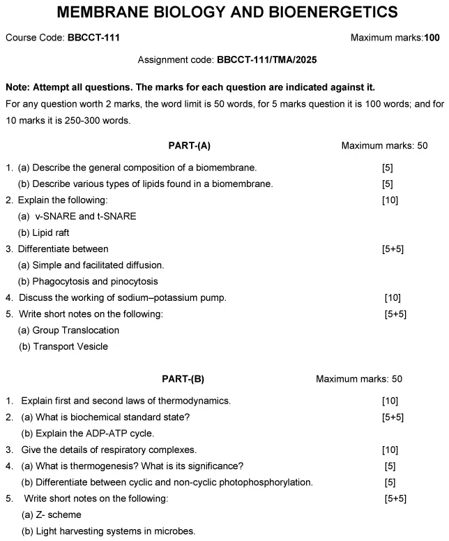 BBCCT-111 -  Membrane Biology and Bioenergetics-January 2025 - December 2025