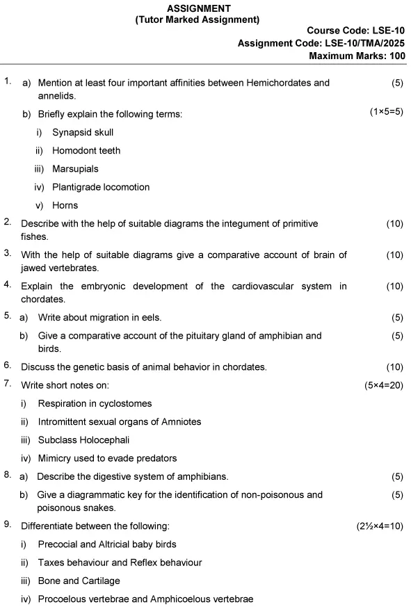 LSE-10 - ANIMAL DIVERSITY - II-January 2025 - December 2025