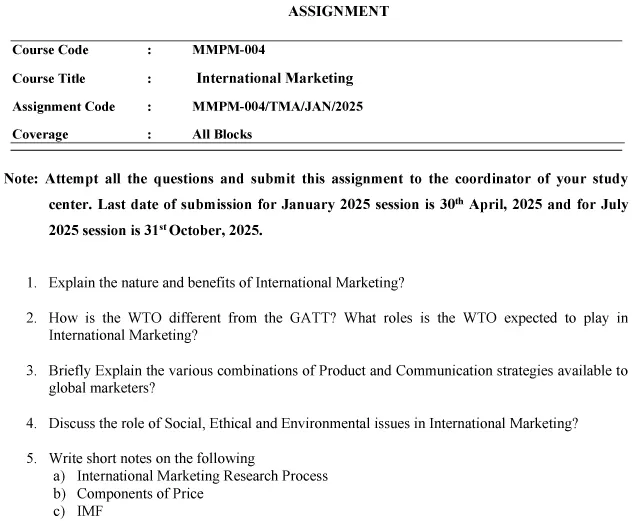 MMPM-04 - International Marketing-January 2025- July 2025